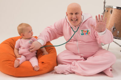 Comedian Matt Lucas acts like a big baby to support Theirworld's #5for5 campaign