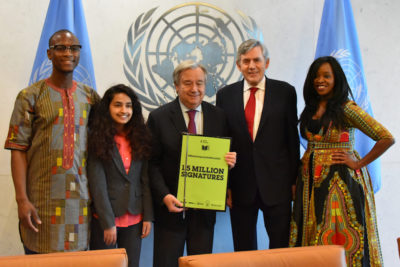 Youth activists tell UN chief: make the impossible possible and get millions of children into school